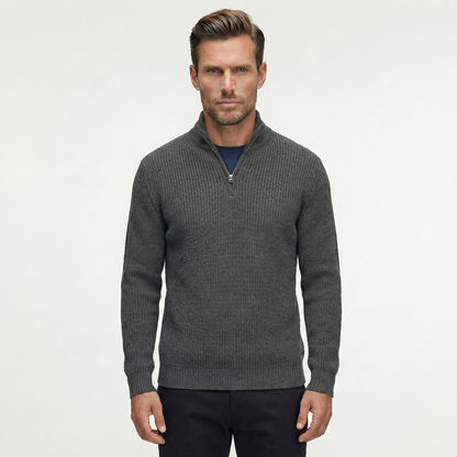 Luksusowy Sweter Męski z Półgolfem i Zamkiem | Styl Smart Casual