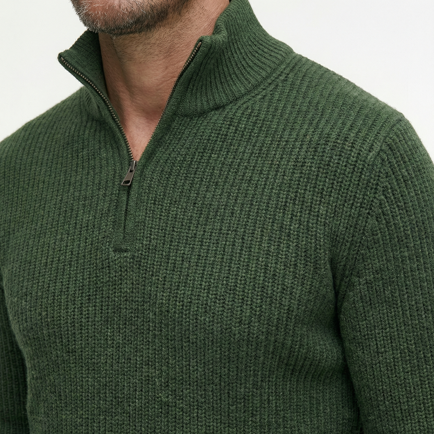 Luksusowy Sweter Męski z Półgolfem i Zamkiem | Styl Smart Casual
