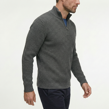 Luksusowy Sweter Męski z Półgolfem i Zamkiem | Styl Smart Casual