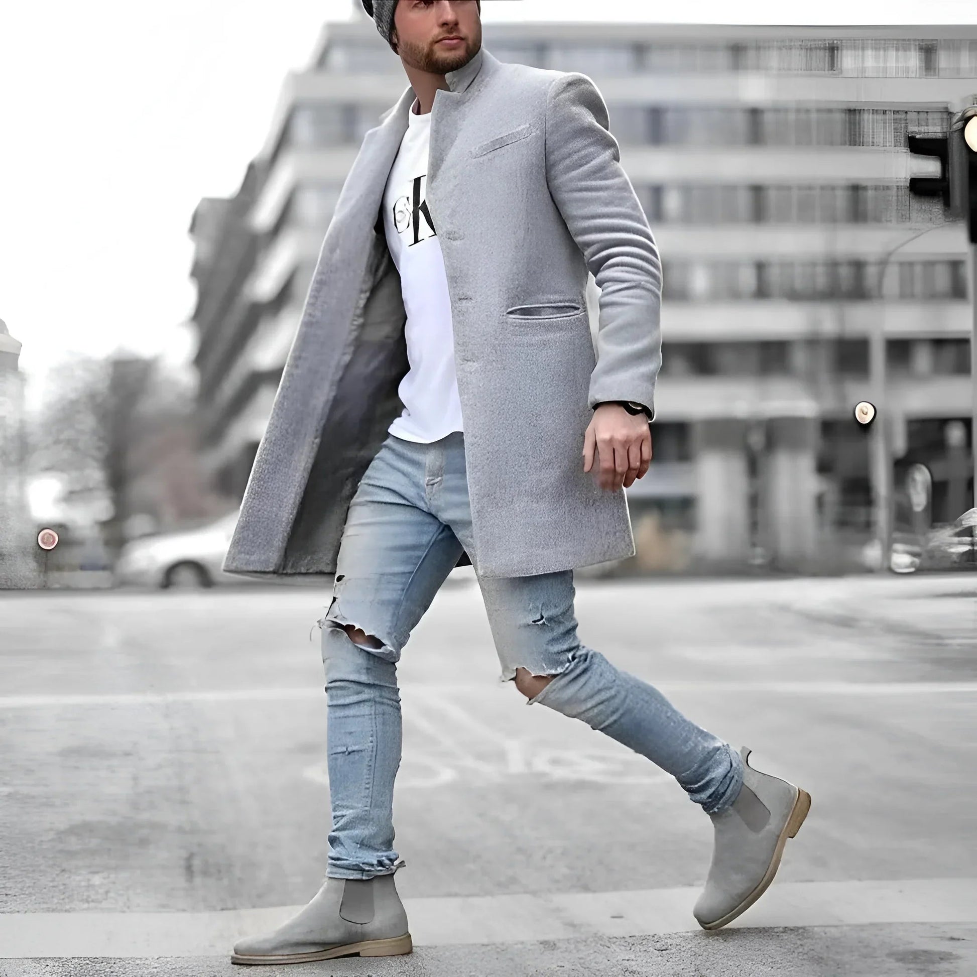 Wojciech | Płaszcz Męski Długi Elegancki 0