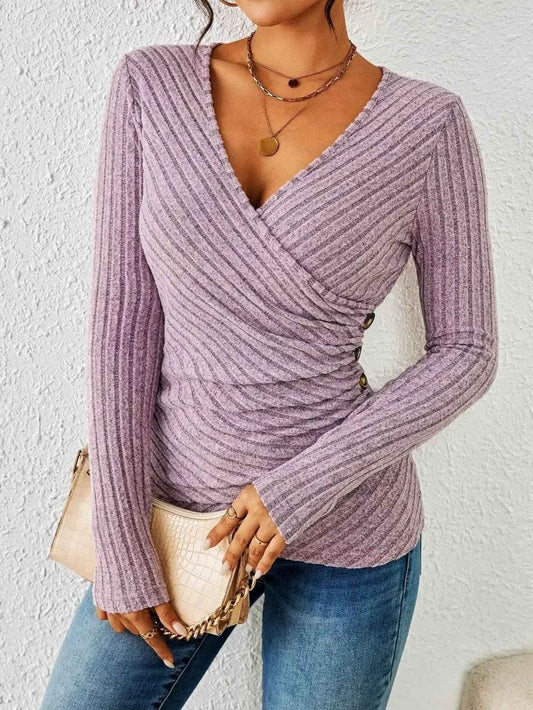 Amelita | Blouse met V-hals en lange mouwen
