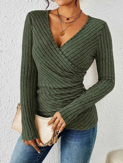 Amelita | Blouse met V-hals en lange mouwen