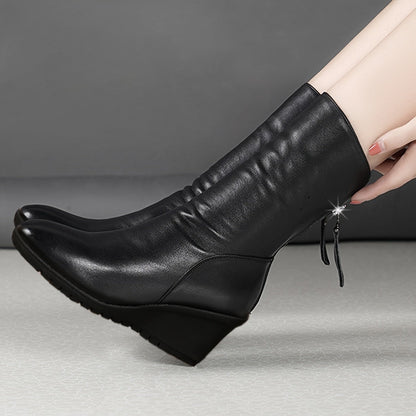 Ania | Enkellaarsjes met sleehak en rits