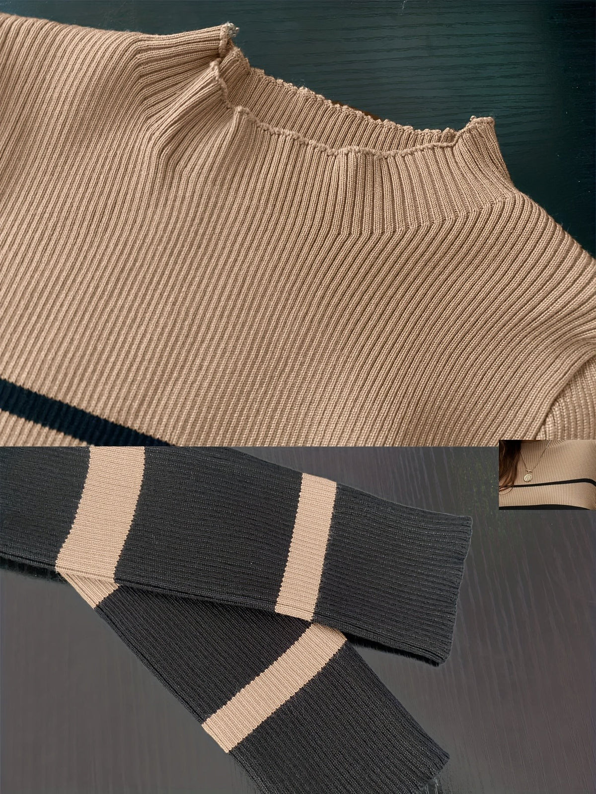 Basia | Gestreepte jurk van ribgebreid materiaal