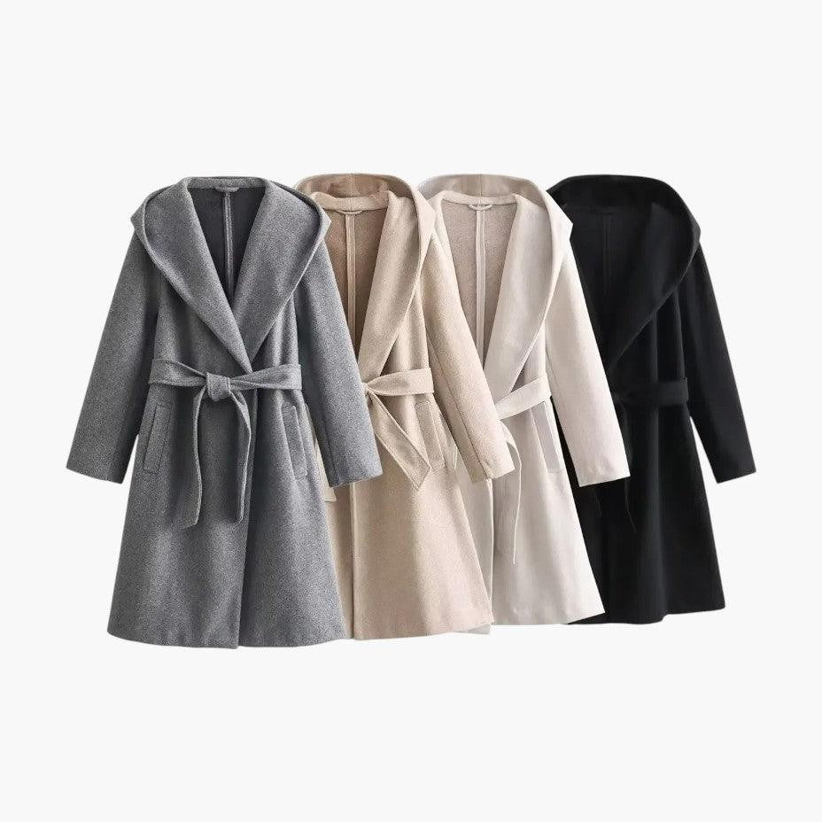 Celina | Trenchcoat met capuchon en ceintuur