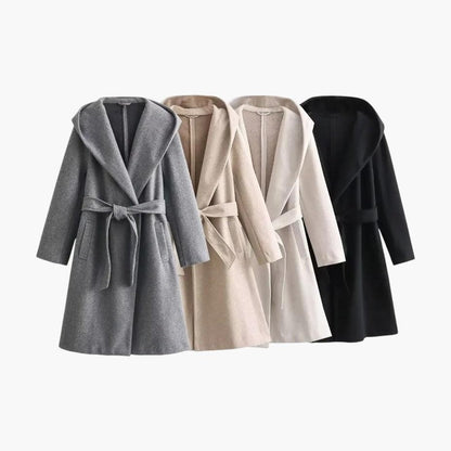 Celina | Trenchcoat met capuchon en ceintuur