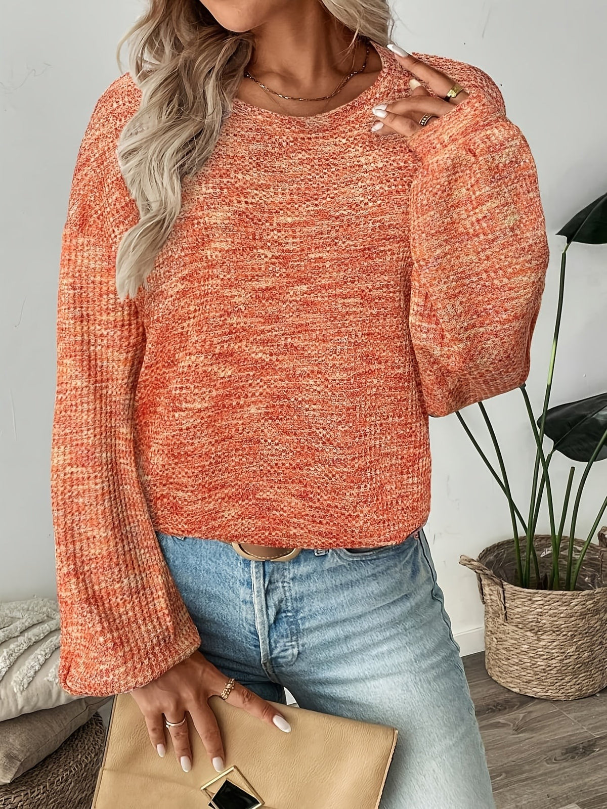 Daria | Sweter w teksturze waflowej