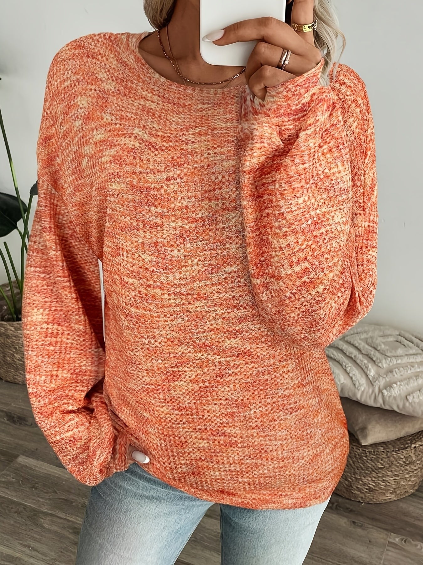 Daria | Sweter w teksturze waflowej