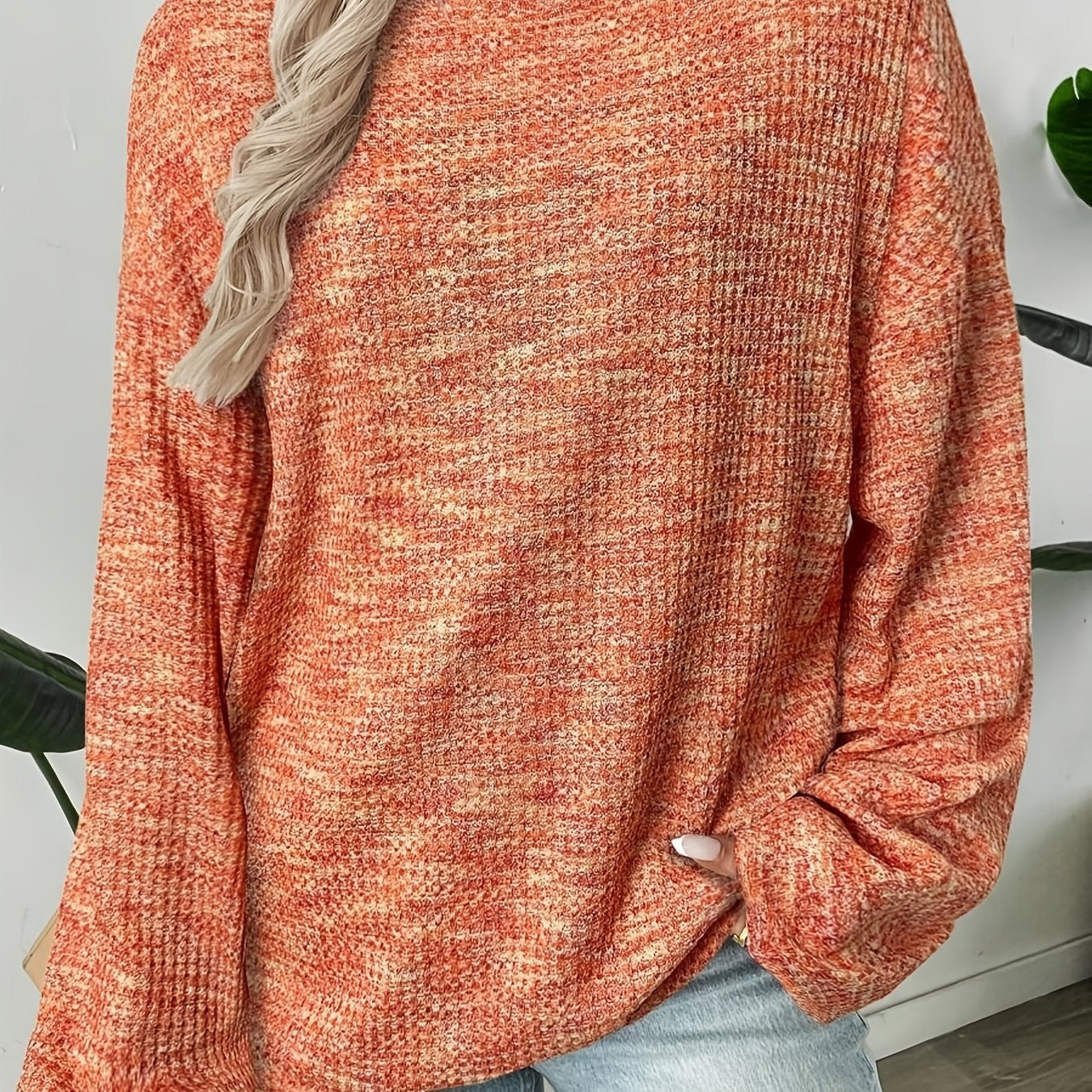 Daria | Sweter w teksturze waflowej