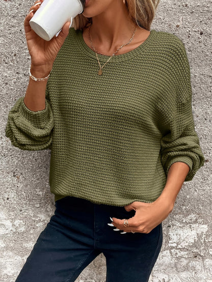 Ella | Sweter z waflem strukturalnym