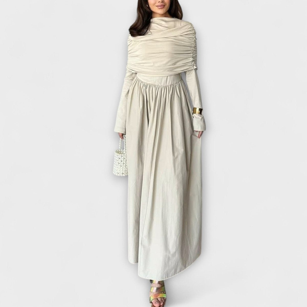 Hanna | Elegante geplooide maxi-jurk