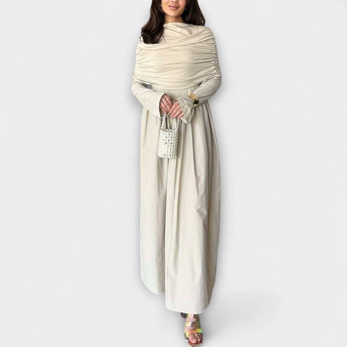 Hanna | Elegante geplooide maxi-jurk