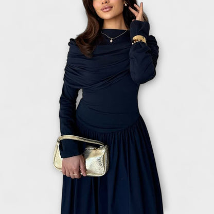 Hanna | Elegante geplooide maxi-jurk