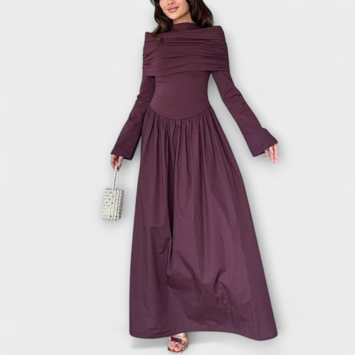 Hanna | Elegante geplooide maxi-jurk