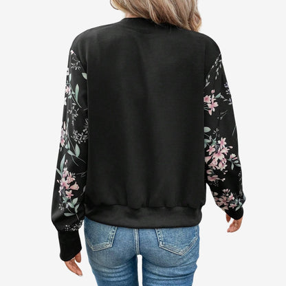 Iris | Bomberjack met mouwen met bloemenprint
