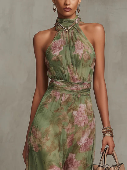Iza | Maxi-jurk met halterstrik
