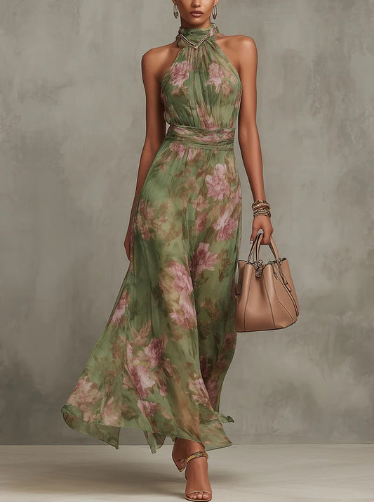 Iza | Maxi-jurk met halterstrik