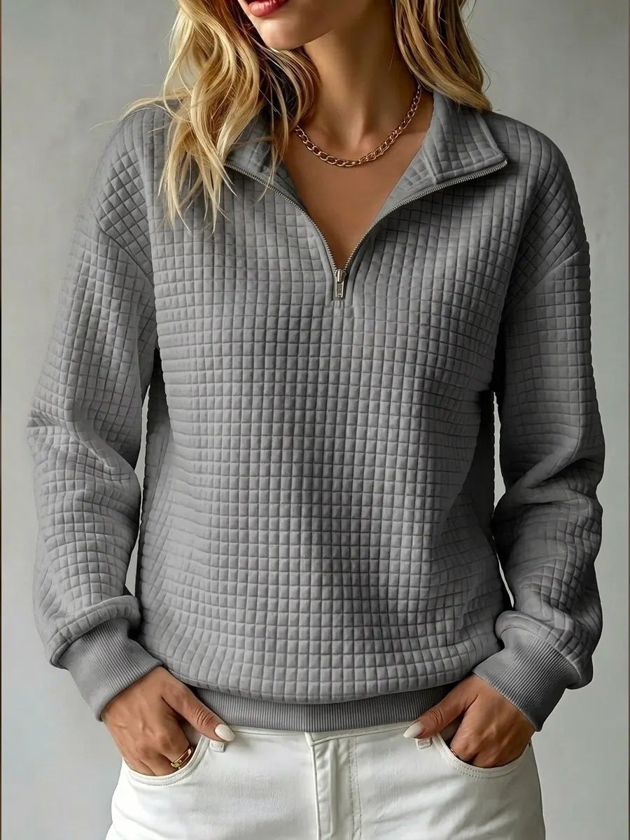 Izabela | Bluza pikowana z zamkiem