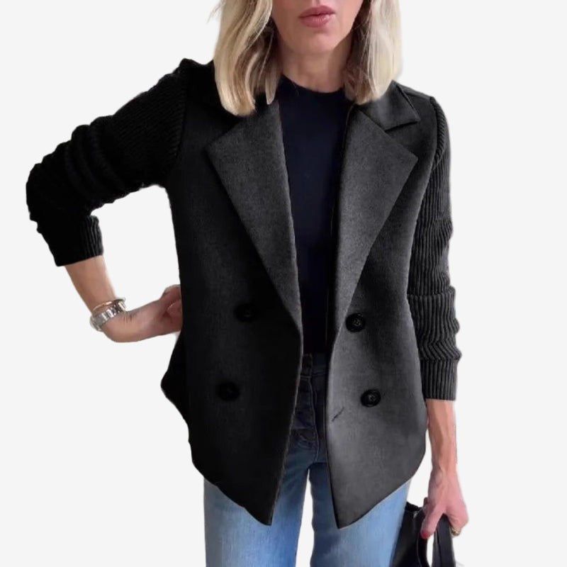 Izabela | Blazer met geribde mouwen
