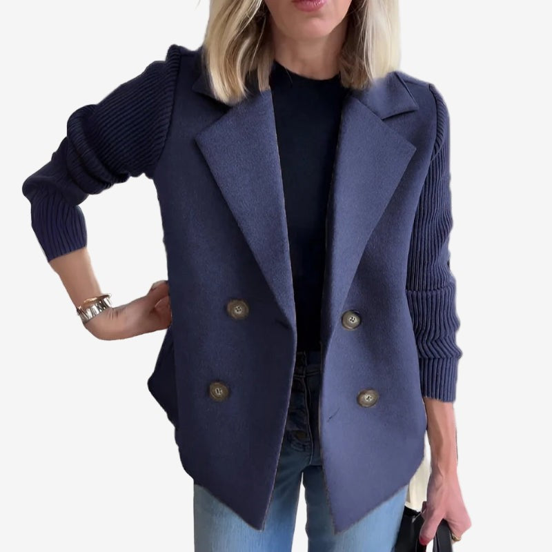 Izabela | Blazer met geribde mouwen