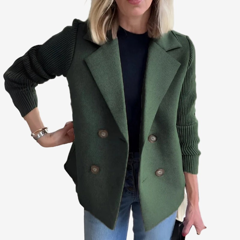 Izabela | Blazer met geribde mouwen