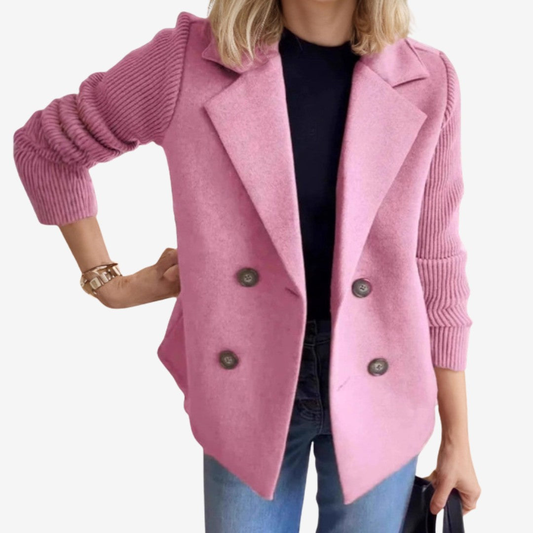 Izabela | Blazer met geribde mouwen