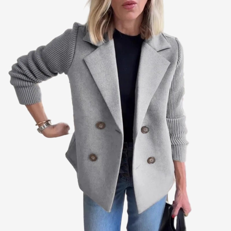 Izabela | Blazer met geribde mouwen