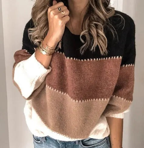 Izabela | Sweter z blokami kolorów