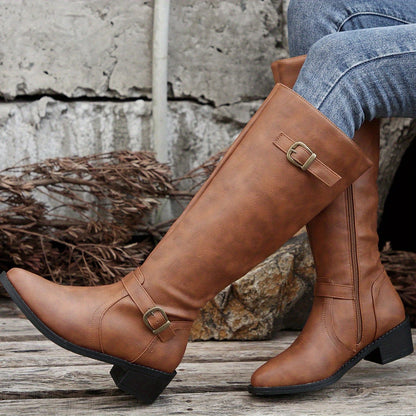 Kinga | Eleganckie buty do kolan z klamrą