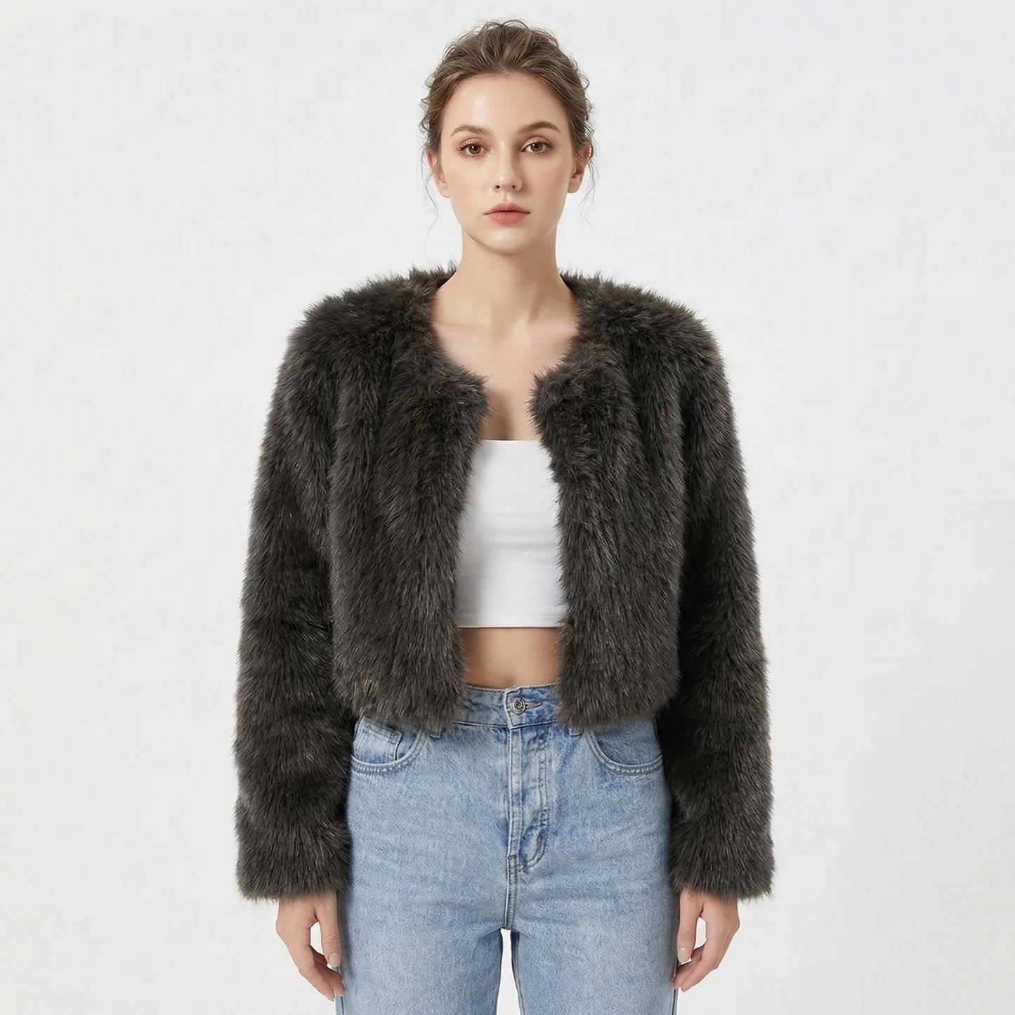 Kinga | Bontjas met bontrand