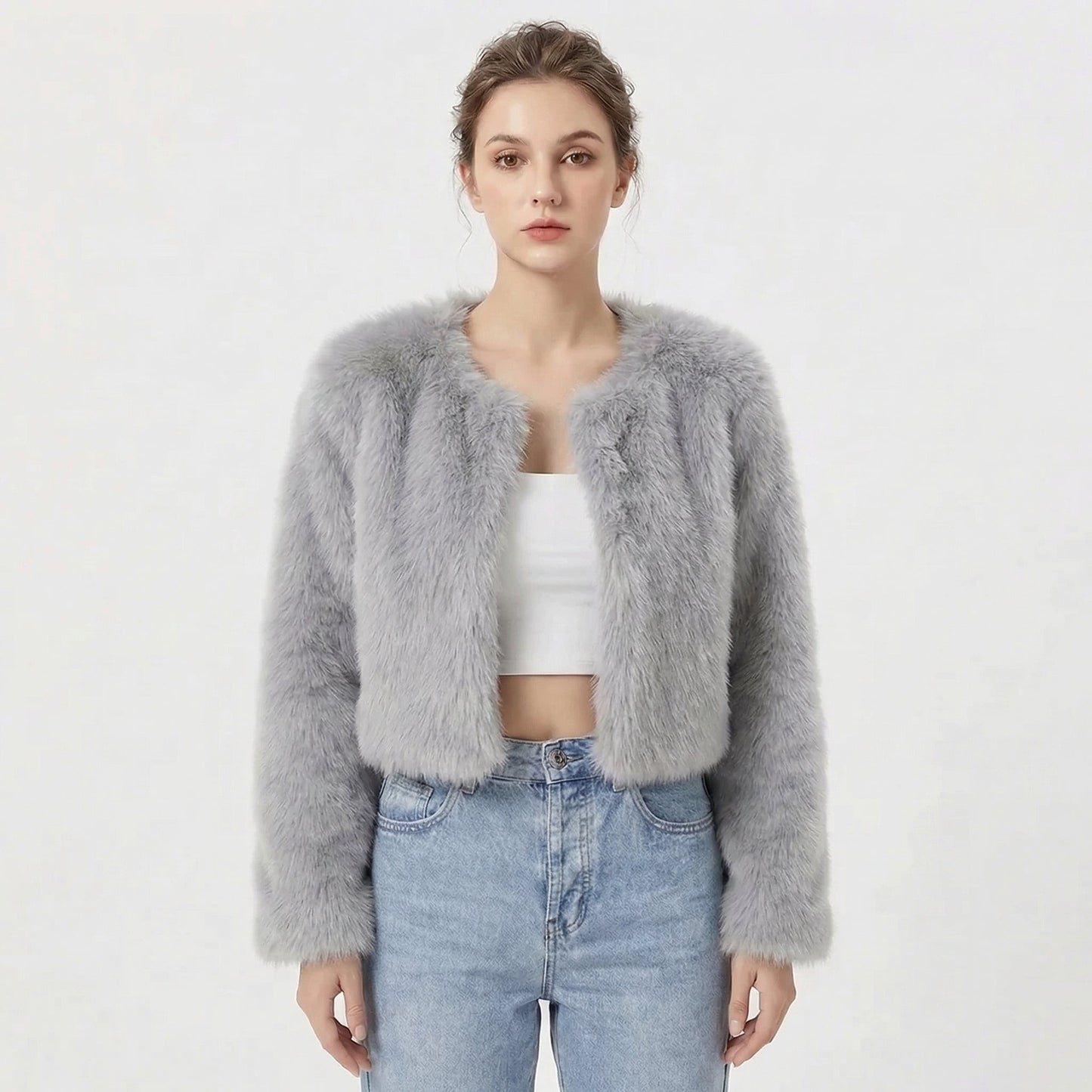 Kinga | Bontjas met bontrand