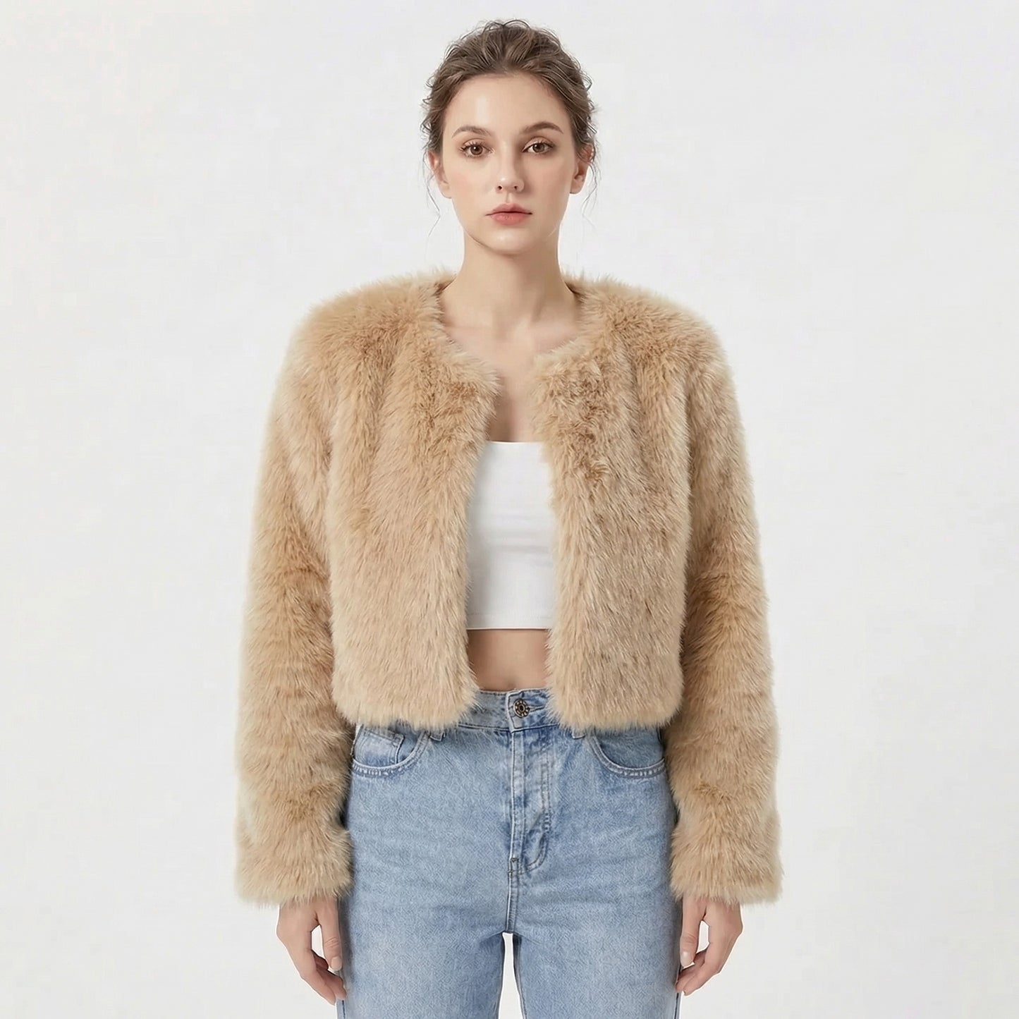 Kinga | Bontjas met bontrand