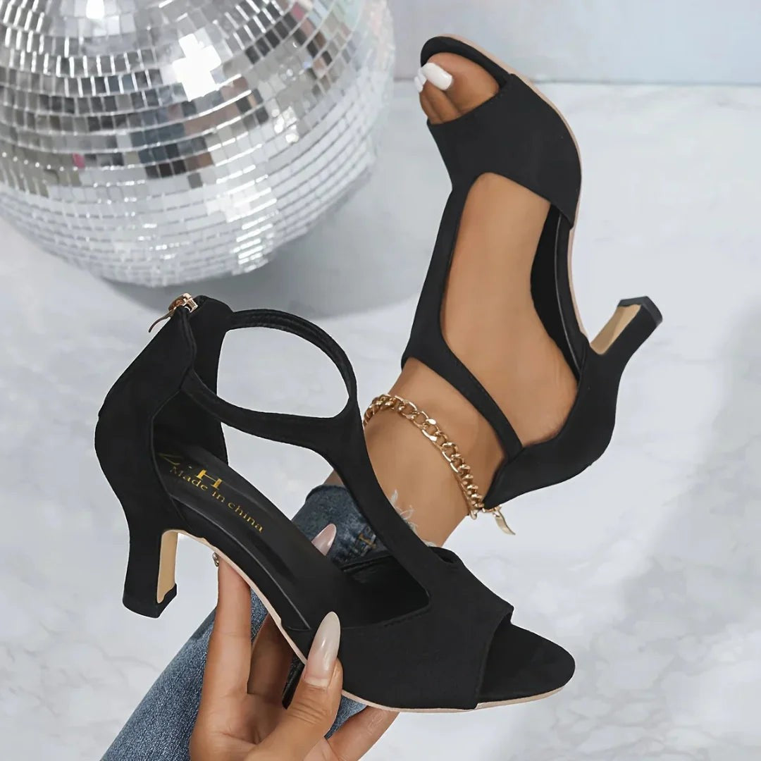 Kordelia | Sandalen met hak en vetersluiting