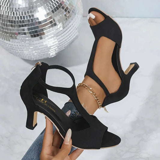 Kordelia | Sandalen met hak en vetersluiting