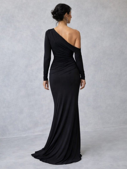 Lila | Asymmetrische maxi-jurk