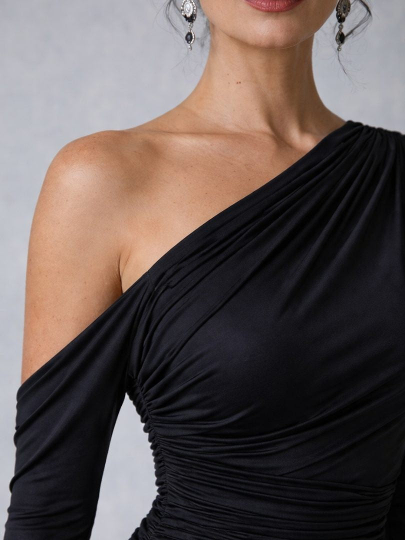 Lila | Asymmetrische maxi-jurk