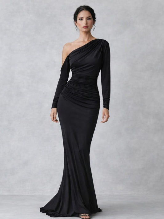 Lila | Asymmetrische maxi-jurk