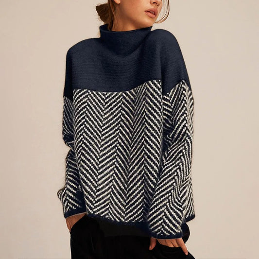 Lila | Sweter z wzorem szewron