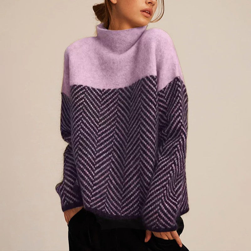 Lila | Sweter z wzorem szewron