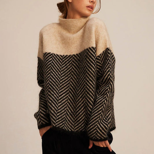 Lila | Sweter z wzorem szewron