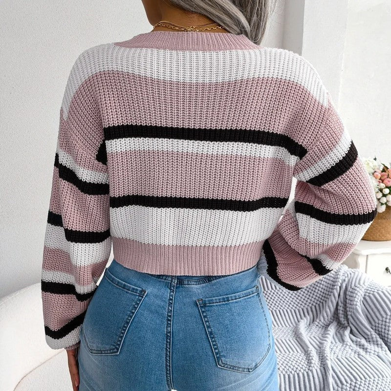 Liliana | Krótki sweter w paski