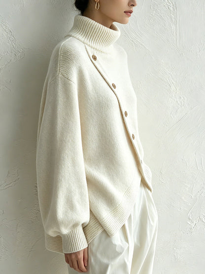 Marlena | Oversize'owy sweter z guzikami