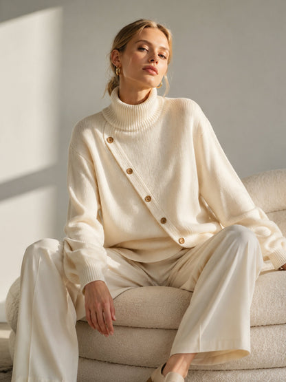 Marlena | Oversize'owy sweter z guzikami