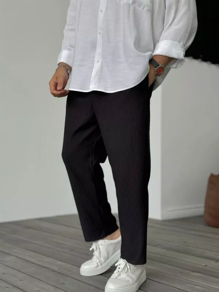 Michał | Broek met structuur en relaxed fit