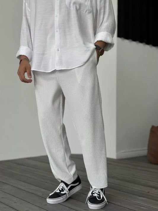Michał | Broek met structuur en relaxed fit