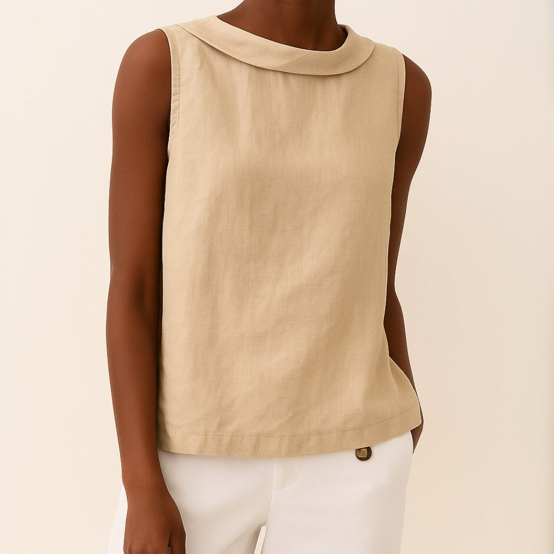 Natalia | Mouwloos vest met kraag
