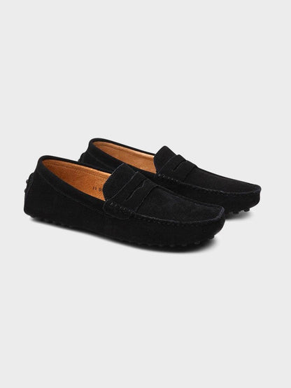 Natasha | Loafersy z zamszową cholewką