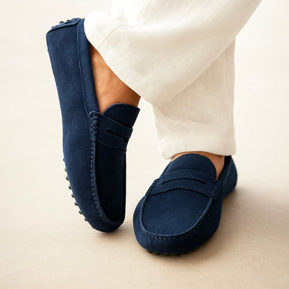 Natasha | Loafersy z zamszową cholewką