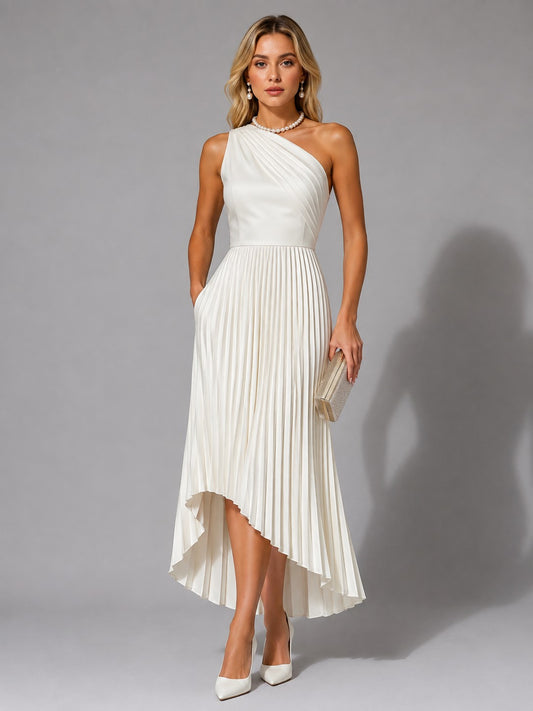 Nela | Asymmetrische jurk met plooien