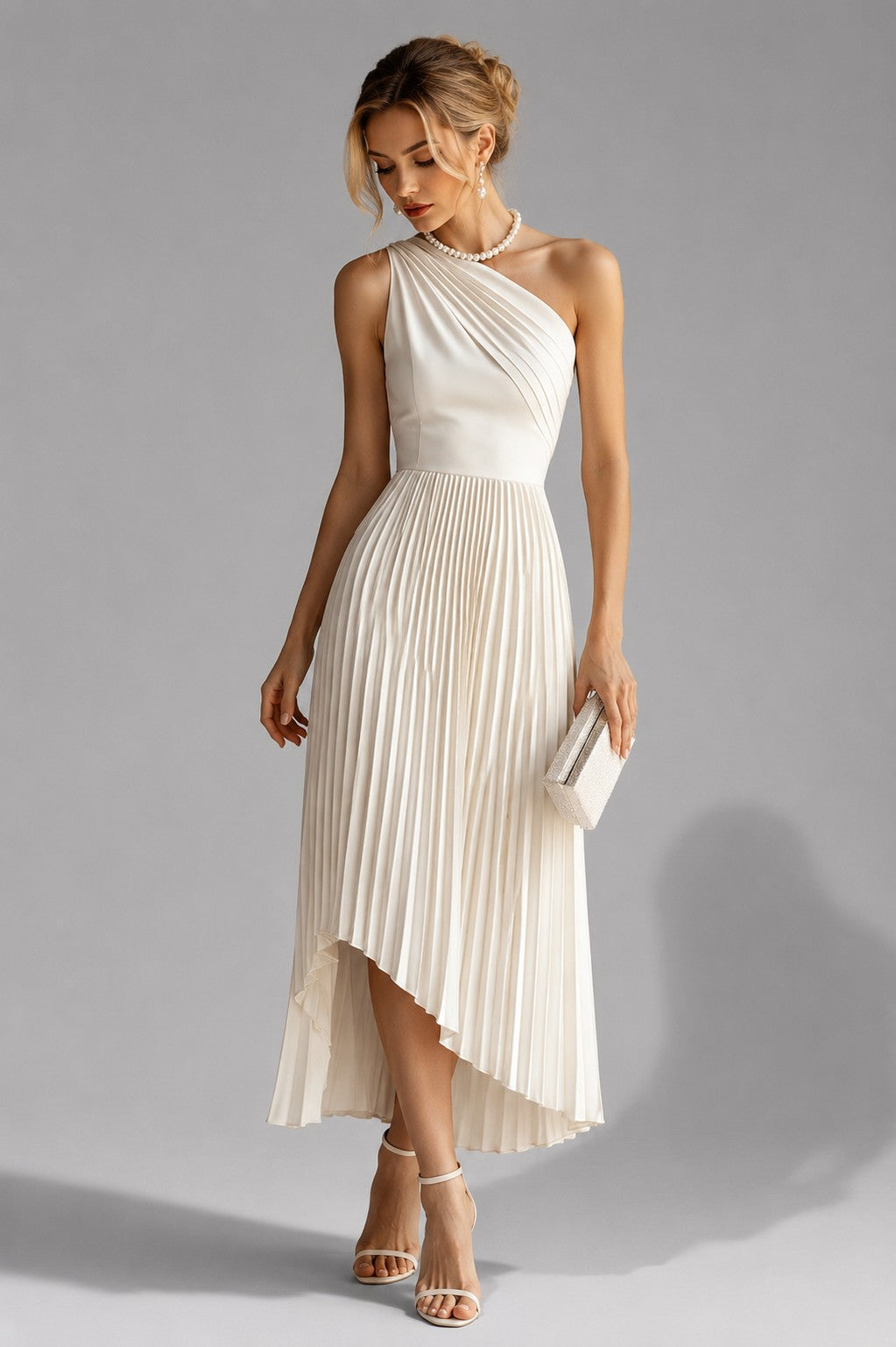 Nela | Asymmetrische jurk met plooien